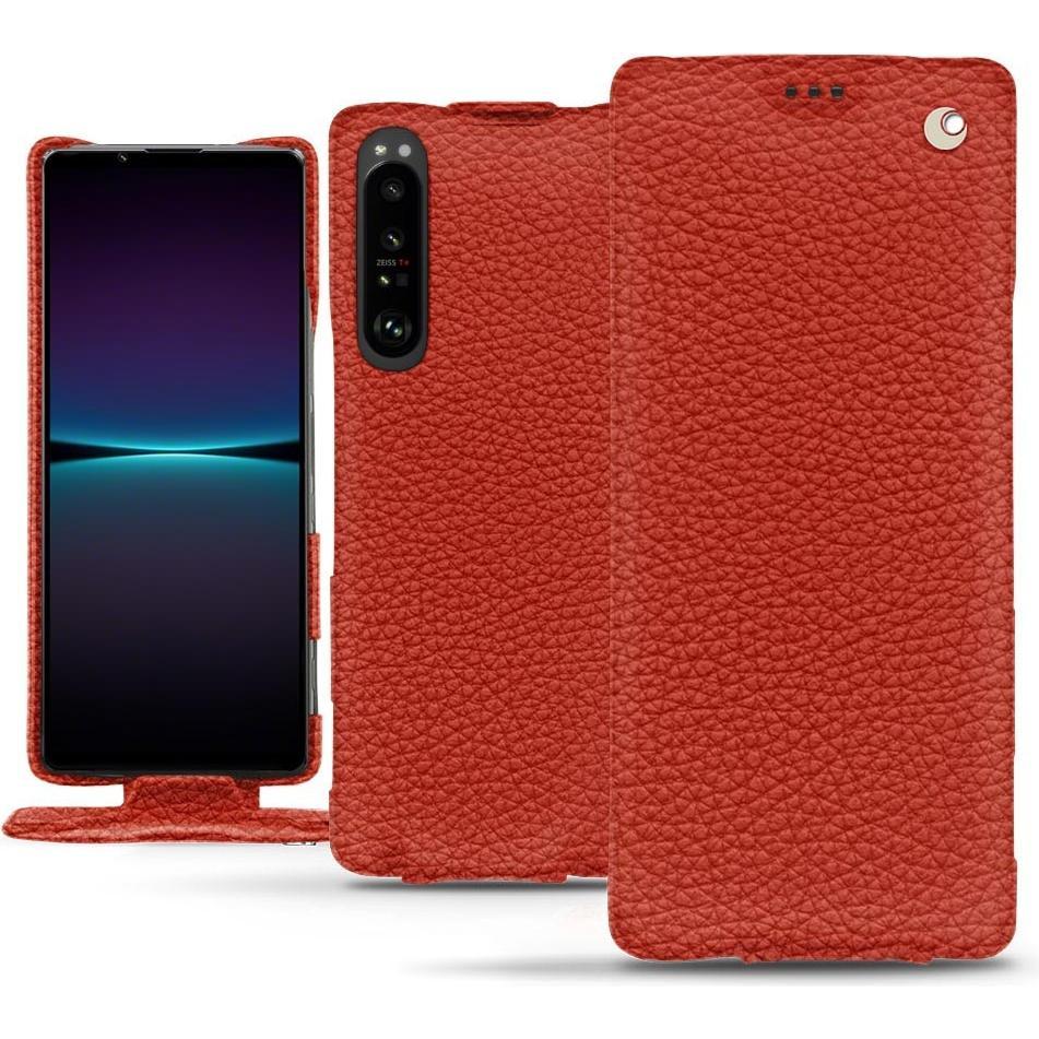 Noreve Lederschutzhülle vertikal (Sony Xperia 1 IV), Smartphone Hülle, Orange