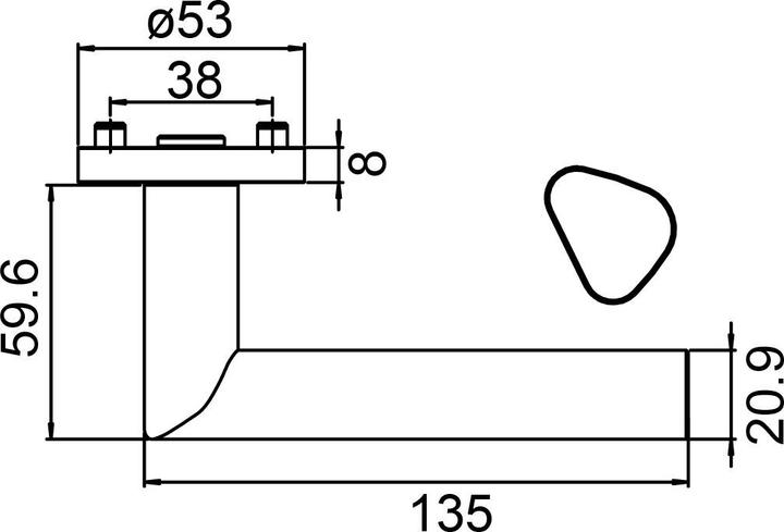 Actual product image Griffwerk Handle sets Tri 134 (Door handle)
