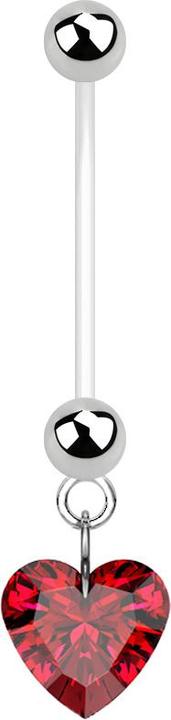 Immagine prodotto Star Piercing Gravidanza a banana con cuore di cristallo rosso (senza ottone, Acciaio chirurgico 316L, Materiale sintetico)
