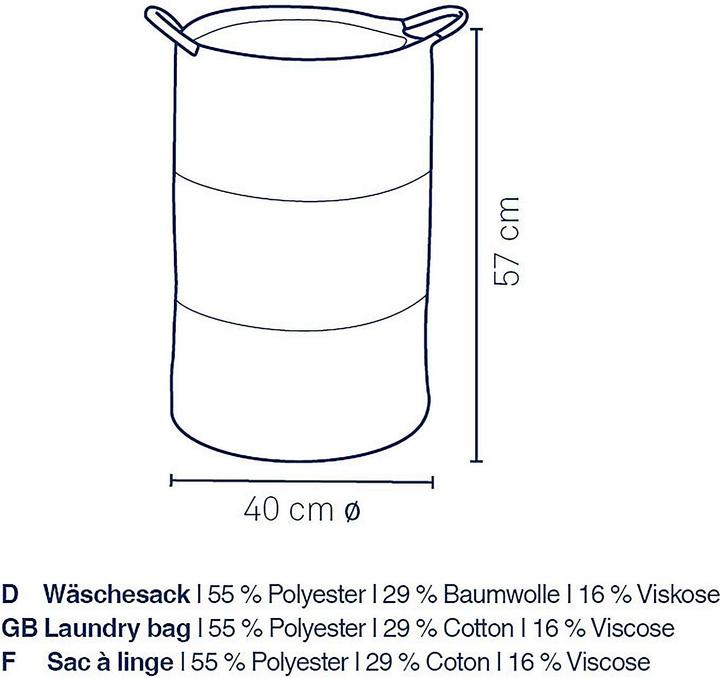 Actual product image Kela Laundry bag Hedda white-black (71 l)