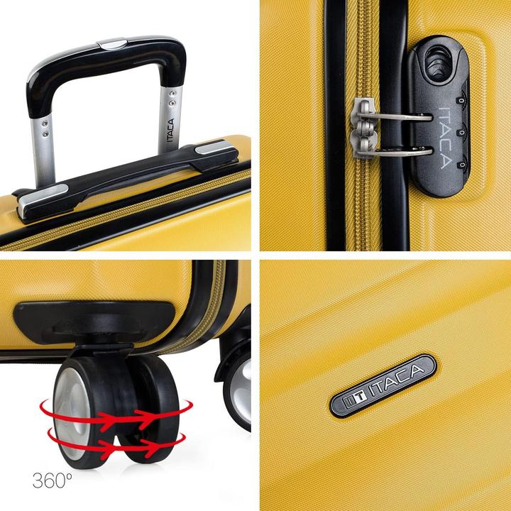 Actual product image Itaca Rigid Suitcase Set with 4 Wheels and Combination Lock