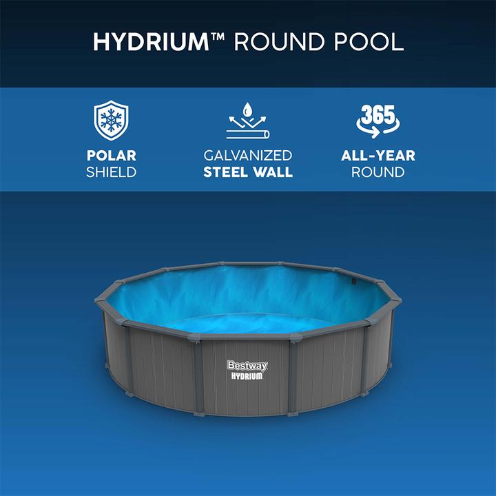 Immagine prodotto Bestway Set piscina fuori terra rotonda Hydrium - 5,49 m x 1,32 m (Ø 549 x 132 cm)