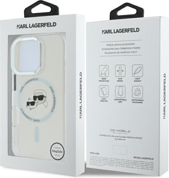 Actual product image Karl Lagerfeld KLHMP16XHLSKCH iPhone 16 Pro Max 6.9" biały/white hardcase IML Metal Karl&Choupette H (Apple iPhone 16 Pro Max)