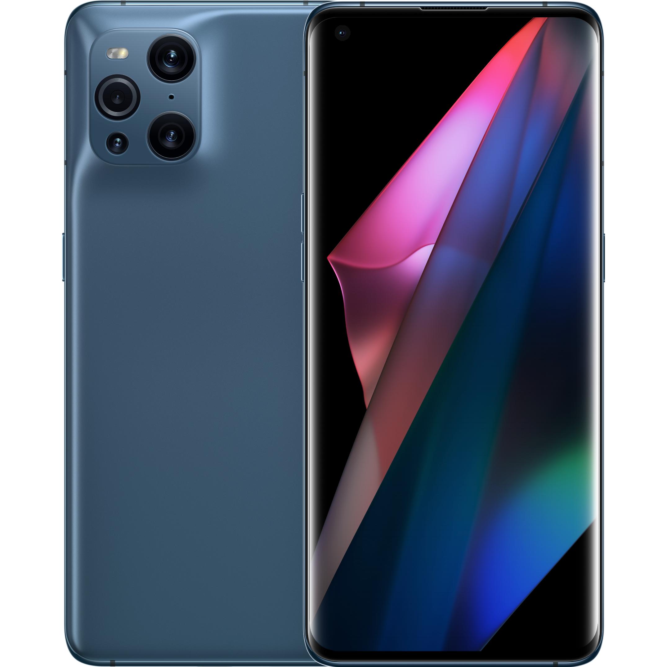 OPPO Find X3 Pro (256 GB, Blue, 6.70", SIM + eSIM, 5G), Smartphone, Blau