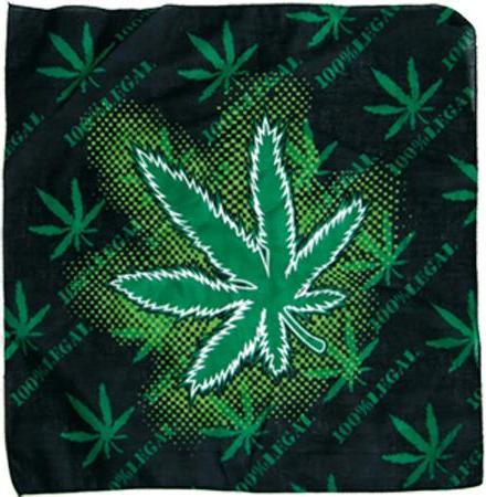 Image du produit Trendart Bandana foulard/écharpe, feuille de chanvre noir/vert