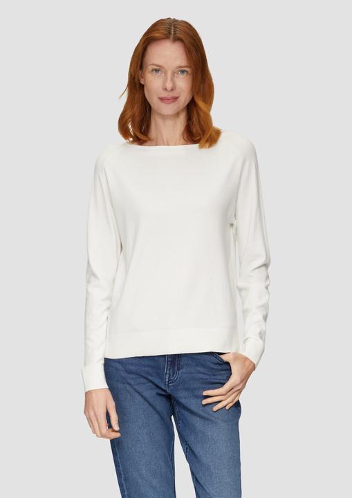 Produktbild s.Oliver Strickpullover Strickpullover mit U-Boot-Ausschnitt aus Viskosestretch (36)