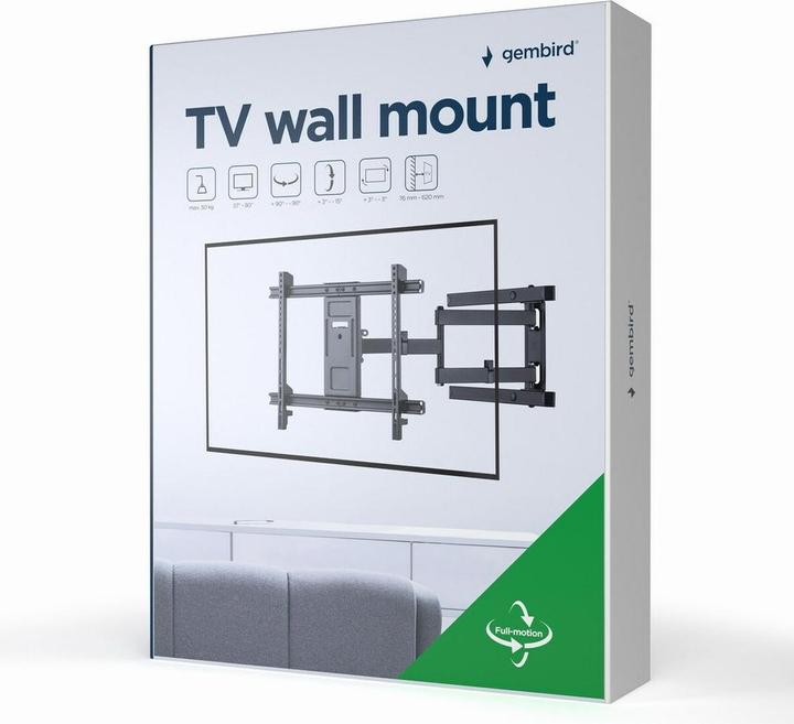 Productafbeelding Gembird Uchwyt ścienny do telewizora - regulowany 37 -80inch do 50kg (Muur, 80", 50 kg)