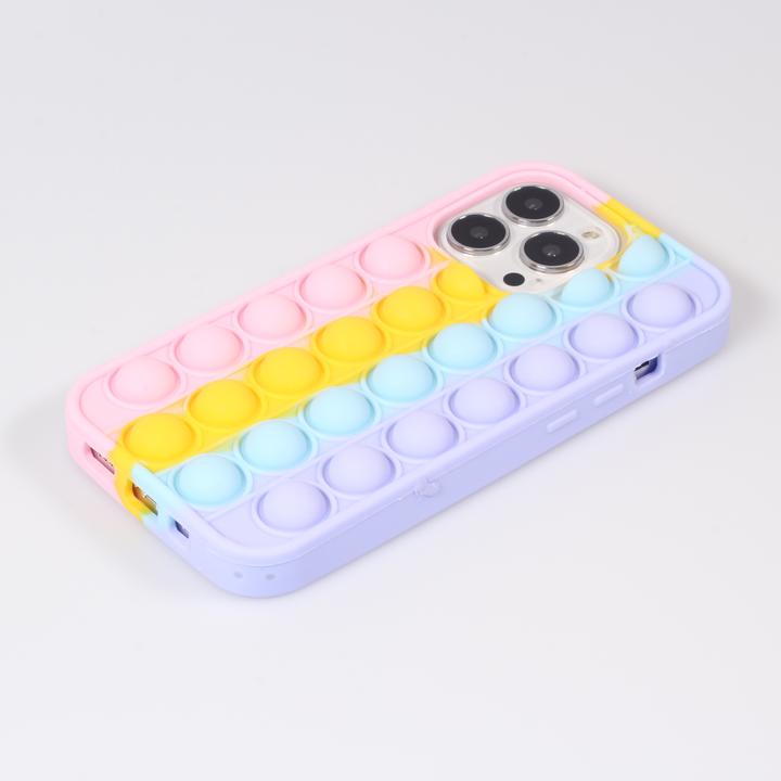 Produktbild PhoneLook Hülle Silikon Luftblasen Anti-Stress Regenbogen (Apple iPhone 13 Pro Max)