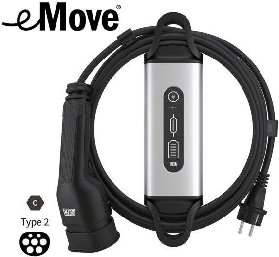Defa eMove Portable Charger, 1.8 kW, 8 A, Single Phase, Suko-Type2, 6 m (Type 2, 1.80 kW, 8 A)