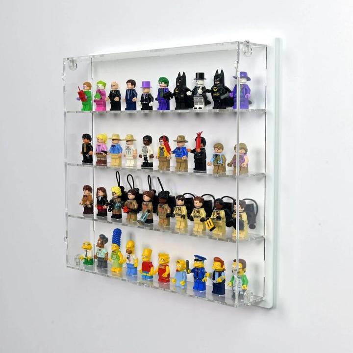 Produktbild iDisplayit Acryl-Wand-Display für 40 LEGO®-Minifiguren (Mit weissem Hintergrund)