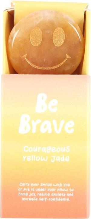 Something Different DekoKristall Be Brave Jadegrün Glückliches Gesicht