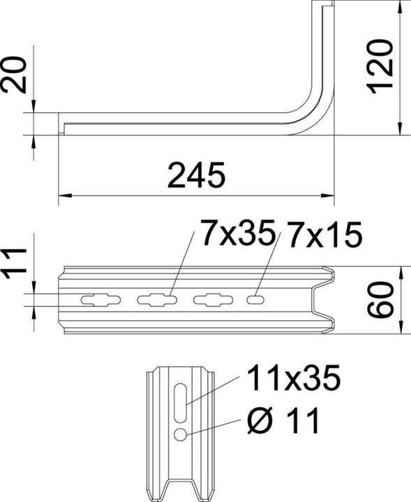 Produktbild OBO Bettermann TPSA 245 FS TP-Stiel/ Wand ** +Stielausleger Einsatz als Stiel 636