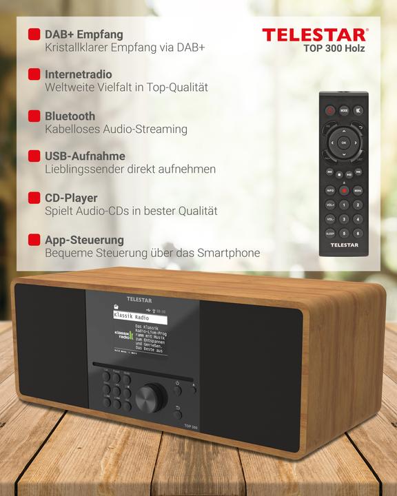 Produktbild Telestar Top 300 (DAB+, FM, Internetradio, Bluetooth, WLAN)