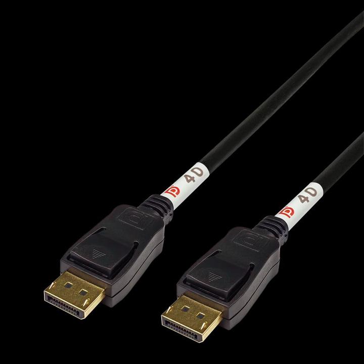 Actual product image Deltaco DP40-1010 DisplayPort cable Black (1 m, DisplayPort, 2.1)