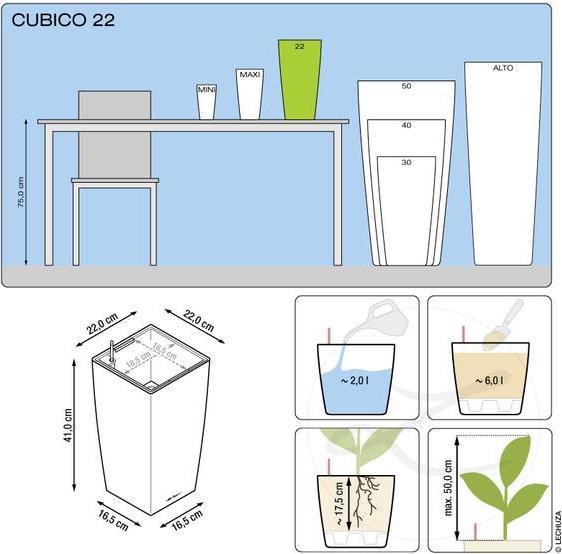 Produktbild Lechuza Cubico (22 cm)