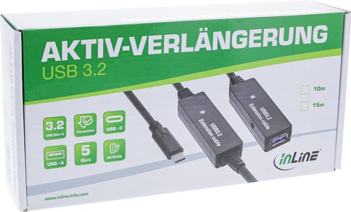 Produktbild InLine USB 3.2 Gen.1 Aktiv-Verlängerung (10 m, USB 3.2 Gen 1)