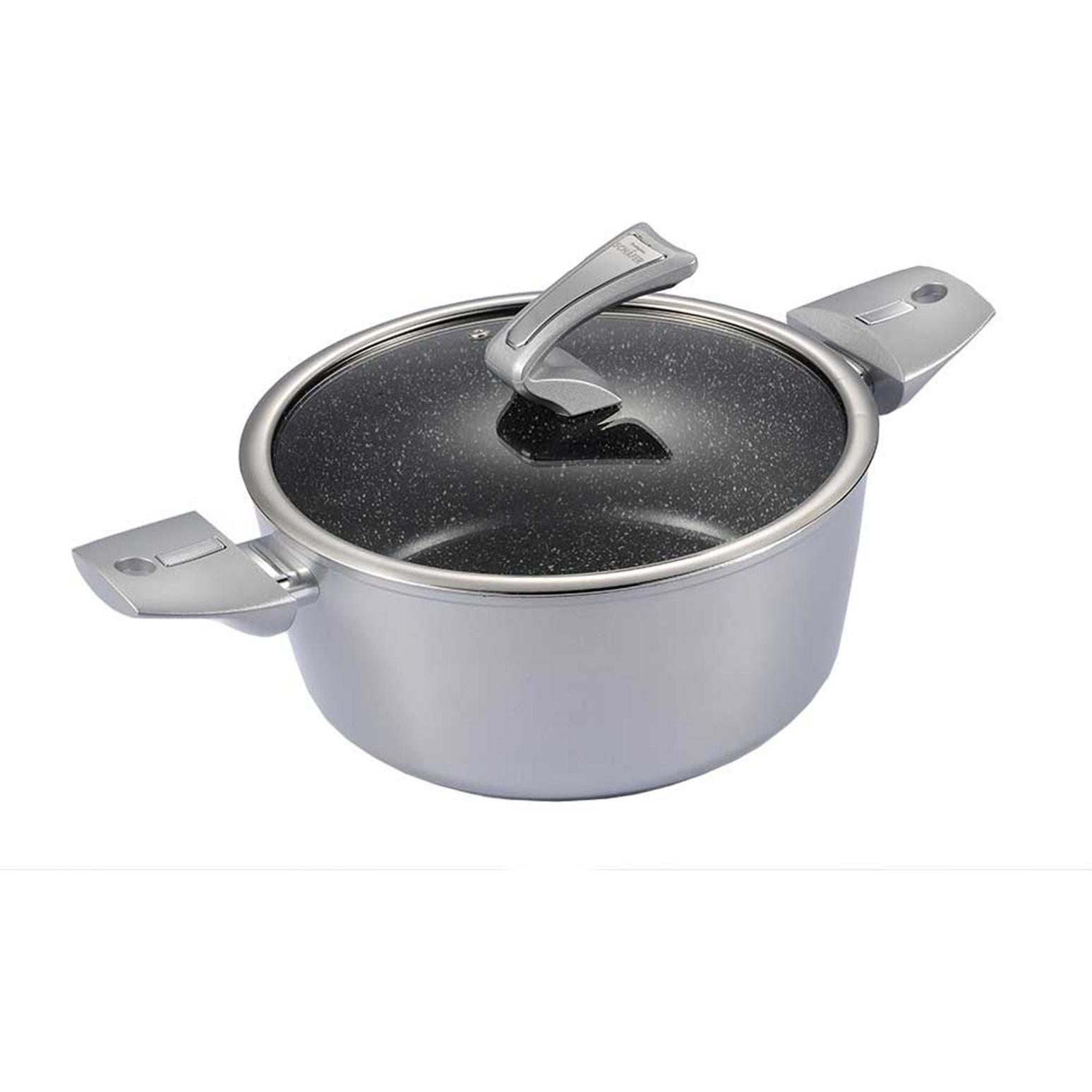 neuetischkultur Bratentopf mit Deckel, Pfanne + Kochtopf, Silber