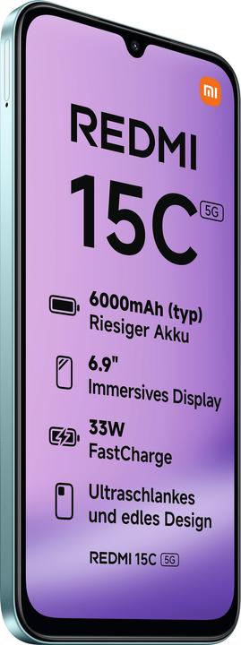 Actual product image Xiaomi Redmi 15C (128 GB, Mint green, 6.90", Dual SIM, 5G)