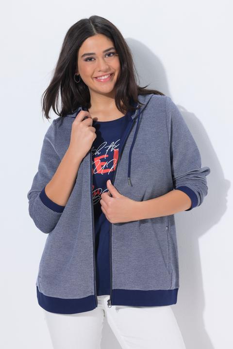 Produktbild Ulla Popken Sweatjacke, Struktur, Kapuze, Langarm (50, 52)