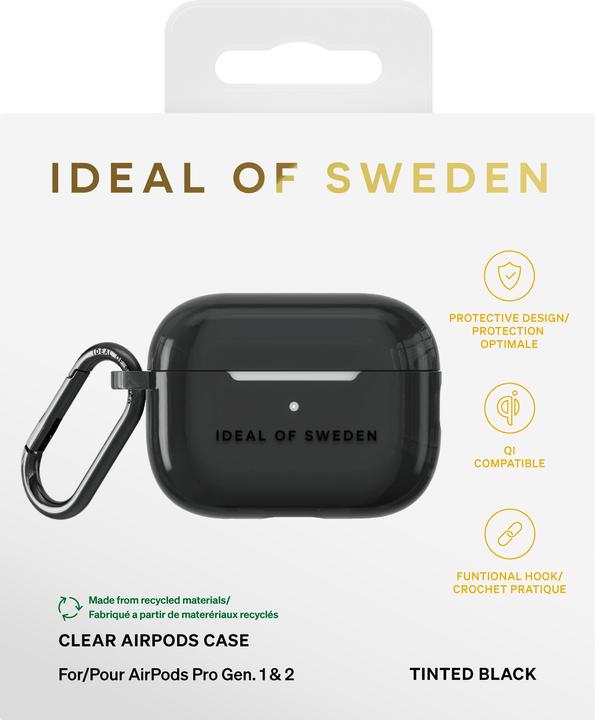 Actual product image iDeal Of Sweden Airpods Pro laadimiskarbiümbris (1/2 gen) Clear Case, Tinted Black (Headphone bag)