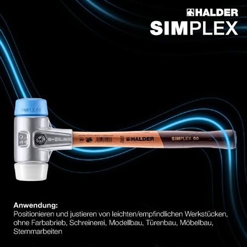 Actual product image Halder Soft faced hammer 350 40mm TPE soft/superplastic AL housing simplex (350 g)