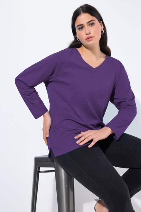 Produktbild Ulla Popken Shirt, V-Ausschnitt, Relaxed, Langarm (60)