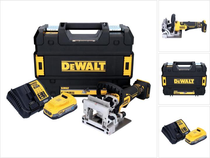 DeWalt DCW 682 E1T Cordless flat dowel cutter 18 V 102 x 20 mm Brushless + 1x Powerstack battery 1.7 Ah +