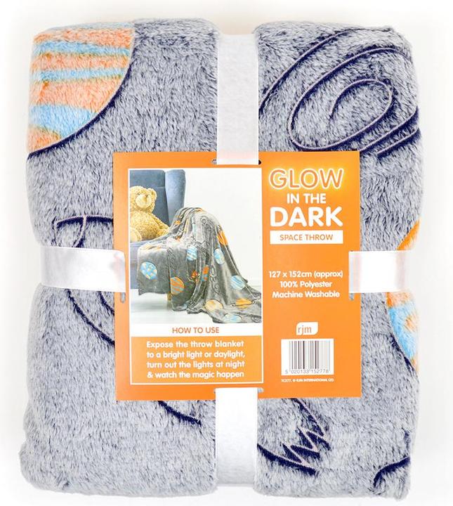 Produktbild RJM Glow In The Dark Space Fleecedecke (127 x 152 cm)