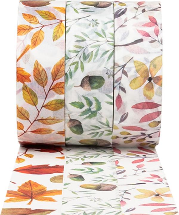 Immagine prodotto Colorations Washi tape foglie d'autunno 3 rotoli, 5 metri.