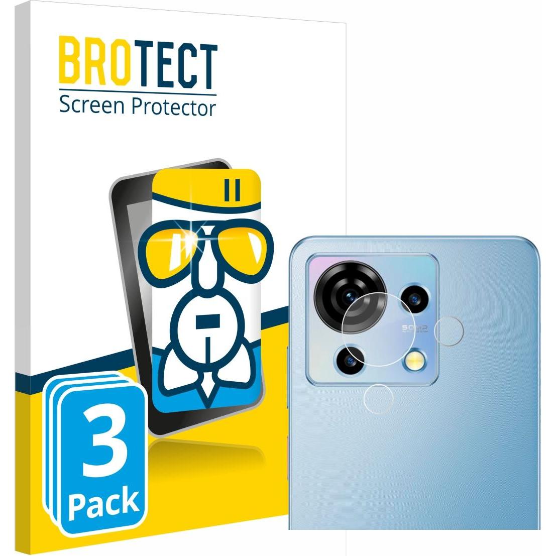 BROTECT AirGlass Panzerglasfolie (3 Stück, ZTE Blade V50), Smartphone Schutzfolie, Transparent