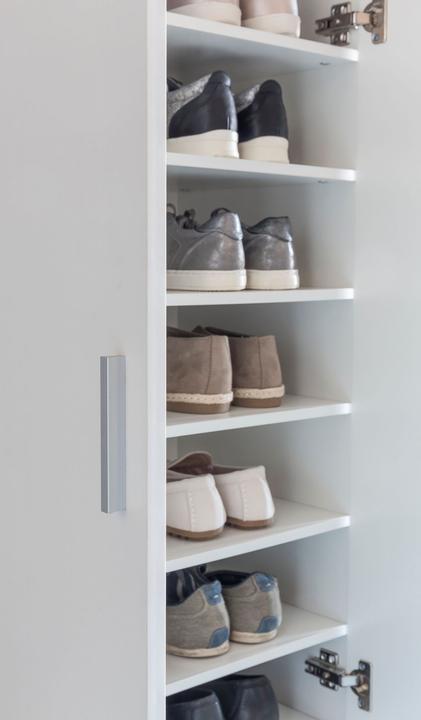 Produktbild FineBuy Schuhschrank Flurschrank Flurmöbel Holz Weiss Schuhkommode Schuhregal (55 x 35 x 108 cm)