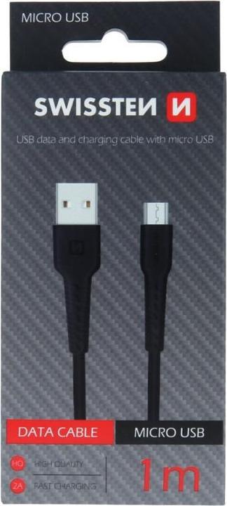 Produktbild Swissten USB Auf Micro USB 1.0m Schwarzes Datenkabel (1 m)