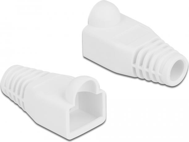 Image du produit Delock Passe-fils anti-pliage pour connecteur RJ45 blanc 20 pièces