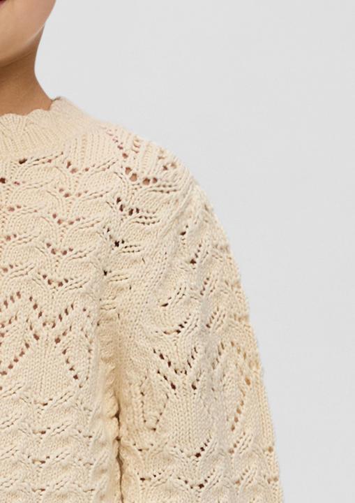Produktbild s.Oliver Strickpullover Loose-Fit-Pullover mit Ajour-Muster (98)