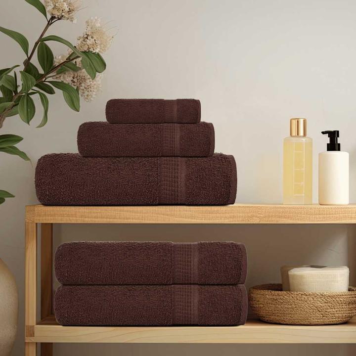 Actual product image vidaXL Bath towels 2 pcs. Brown 100x150 cm 360 g/m² 100% cotton Shower towel (100 x 150 cm)