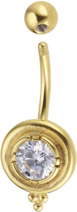 Immagine prodotto Bijouteria Piercing ventre (Zirconia, Rivestimento in PVD (colore oro), Acciaio chirurgico 316L)