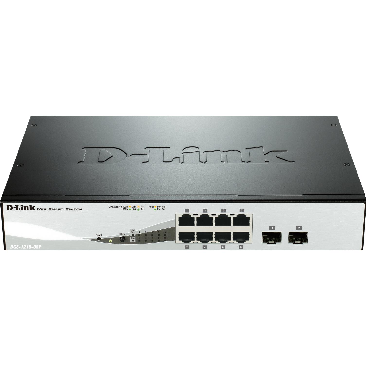 Thumbnail - D-Link Dgs-1210-08p (8 Ports), Netzwerk Switch, Schwarz