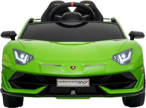 Produktbild Es-toys Kinderfahrzeug – Elektro Auto “Lamborghini Aventador SVJ” – lizenziertMP3, Ledersitz + EVA (12 V)