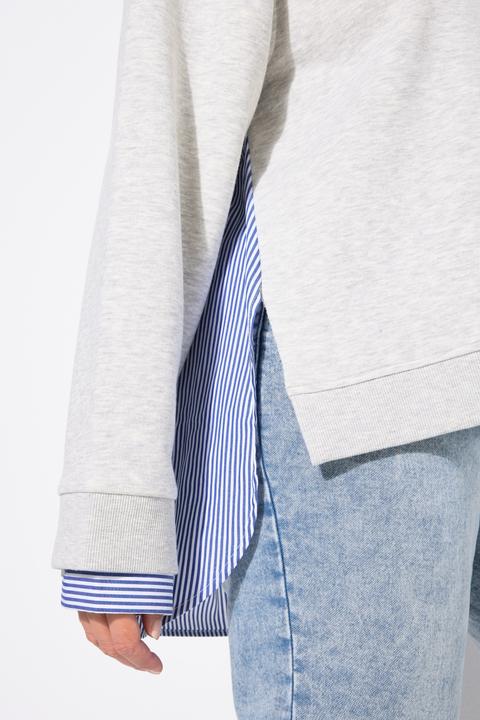 Produktbild Ulla Popken 2-in-1-Sweatshirt, V-Ausschnitt, Langarm (50, 52)