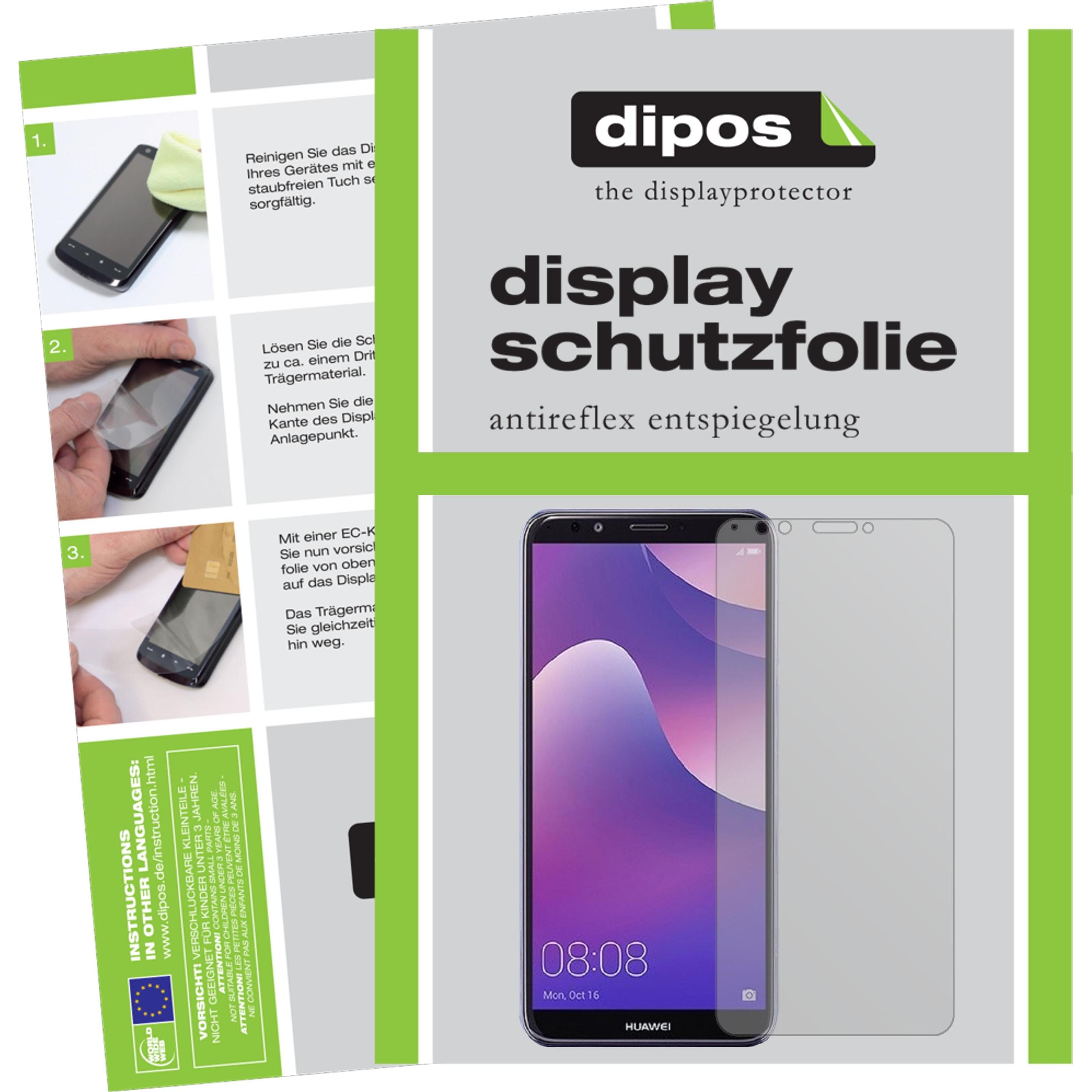 Dipos Displayschutzfolie Antireflex (6 Stück, Huawei Y7 (2018)), Smartphone Schutzfolie, Transparent