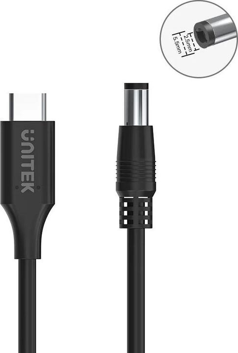 Image du produit Unitek CÂBLE ZASILAJĄCY DO LAPTOPA 65W USB-C - DC5 5MM 1 8M (1.80 m)
