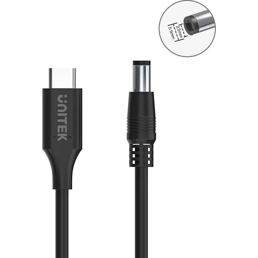 Thumbnail - Unitek KABEL ZASILAJĄCY DO LAPTOPA 65W USB-C - DC5 5MM 1 8M (1.80 m), USB Kabel