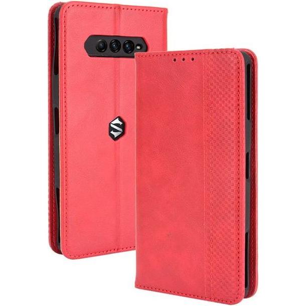 Thumbnail - MU Classic Classic V Leder Bookcover Series (Xiaomi Black Shark 4 Pro), Smartphone Hülle, Rot