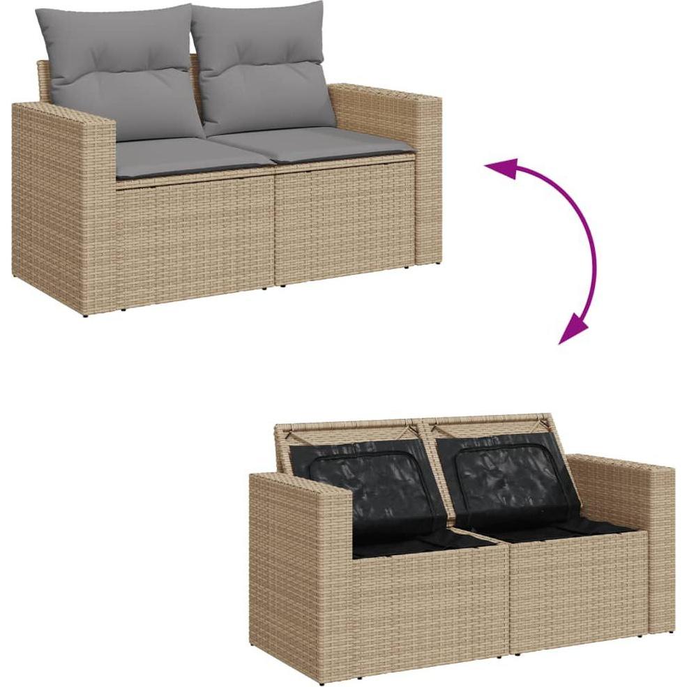 Thumbnail - VidaXL, Gartenlounge, 10-tlg. Garten-Lounge-Set mit Kissen