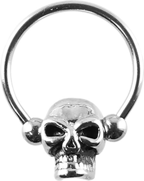 Immagine prodotto Star Piercing Anello Micro Closure argento con teschio (senza ottone, Acciaio chirurgico 316L)