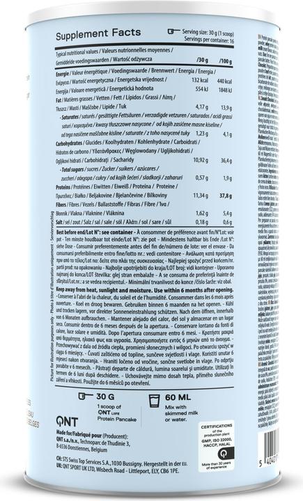 Valori nutrizionali e ingredienti QNT Protein Pancake (1 x, 500 g)