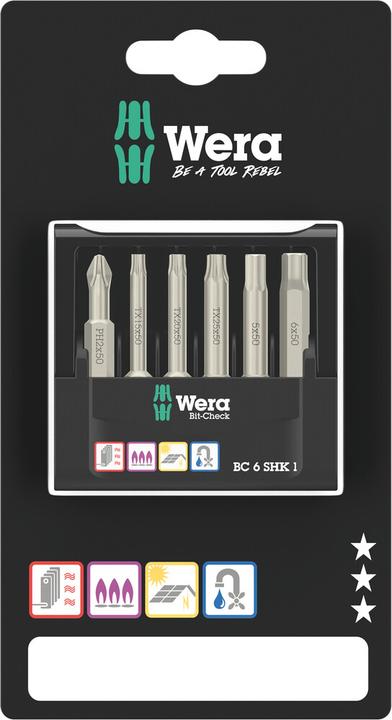 Produktbild Wera Bit-Check 6 SHK 1 SB (Innensechskant, Kreuz Phillips PH)