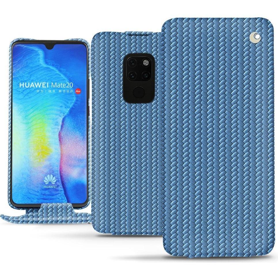Noreve Lederschutzhülle vertikal (Huawei Mate 20), Smartphone Hülle, Blau