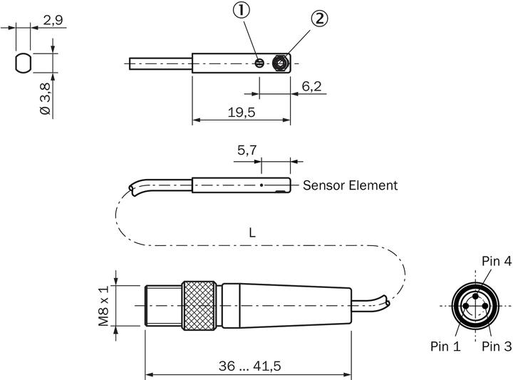 Produktbild Sick Sensor für C-Nut-Zylinder (Sonde)