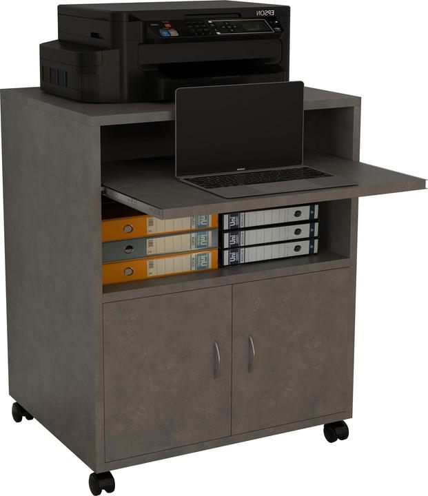 Image du produit VCM Caisson roulant Caisson d'appoint Caisson de bureau Roulettes Extension clavier Milasi (60 x 48 x 74 cm)